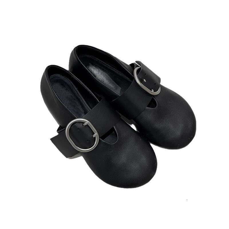 Genuine Buckle Flat Big Head Single Women 2025 Spring Autumn New Mary Jane Loafers Small Leather Shoes