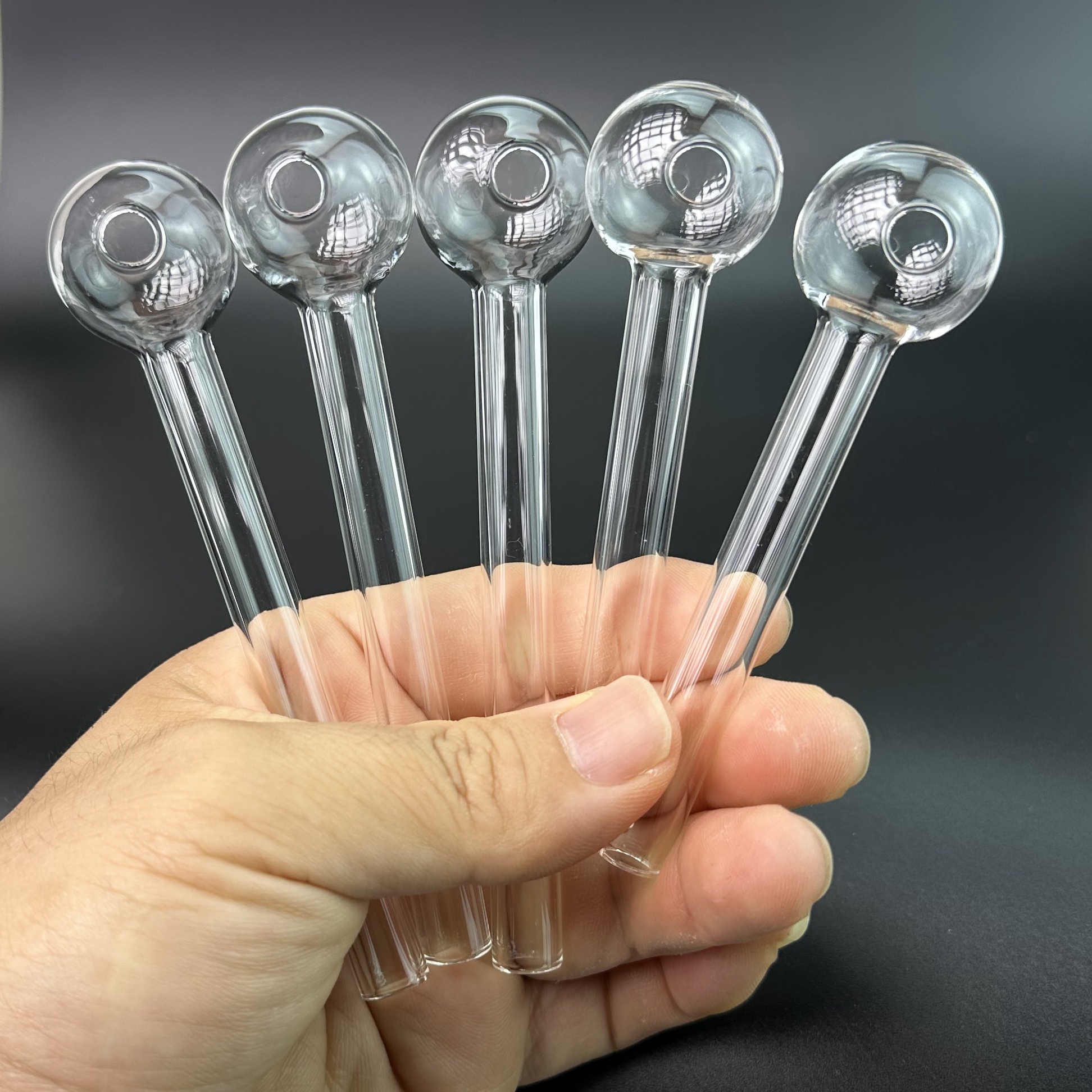 Thick Glass Smoking Oil Burner Pipes 7cm 10cm 12cm Smoke Straight Tube Pipe 4 Inch Hand Nail Tips Transparent Tobacco Dry Herb