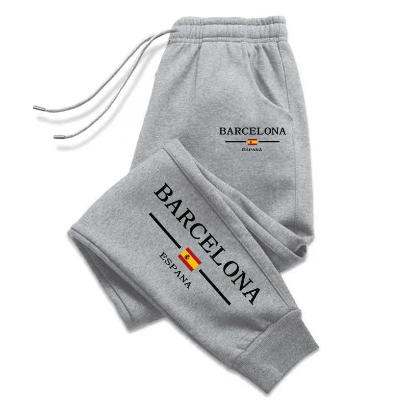 Four Season Casual Sports Trousers High Grade Male Football Long Pants 2025 Hot Sale Barcelona Printed Sweatpants for MenC250529