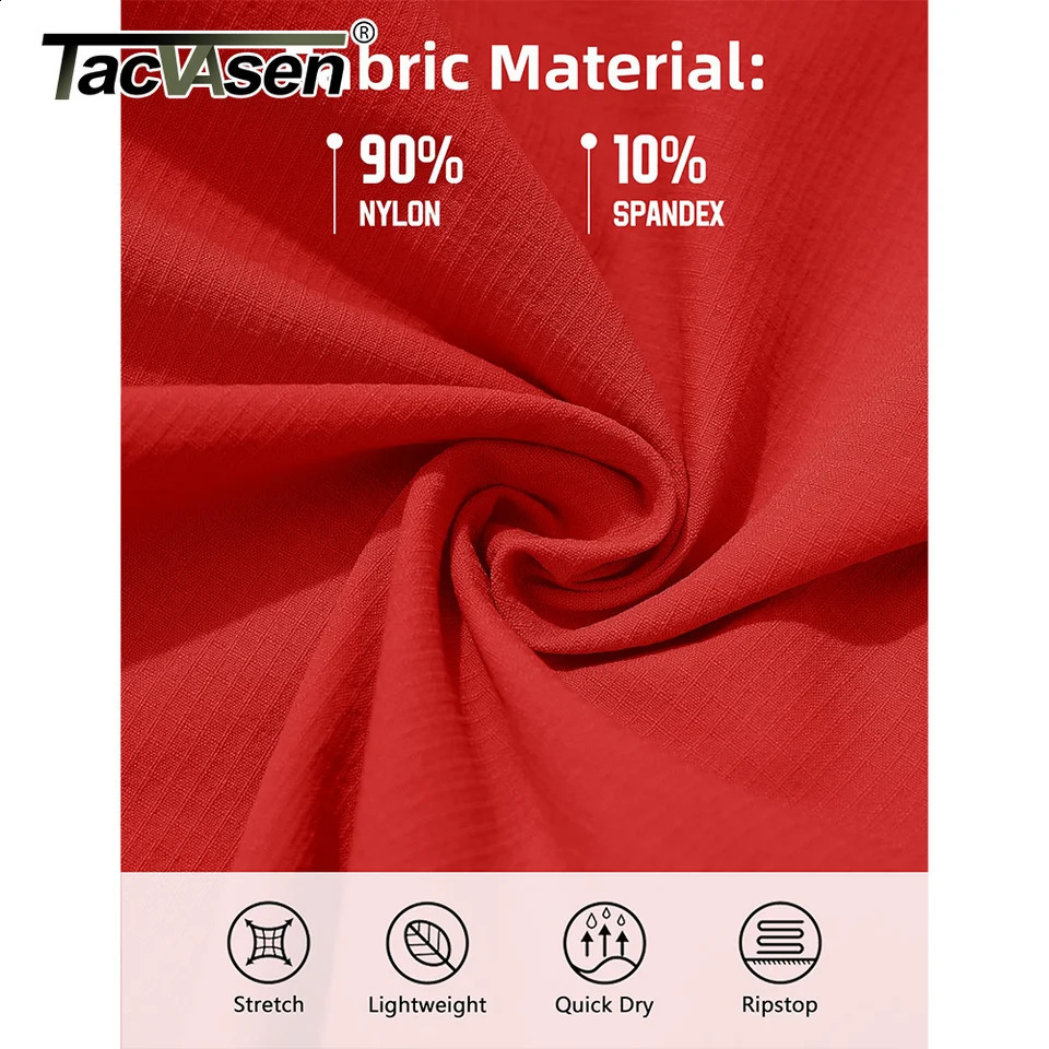 TACVASEN Summer Quick Dry 3/4 Pants Mens Casual Multi-Pockets Lightweight Shorts Outdoor Hiking Cargo Nylon Pants Workout 250517