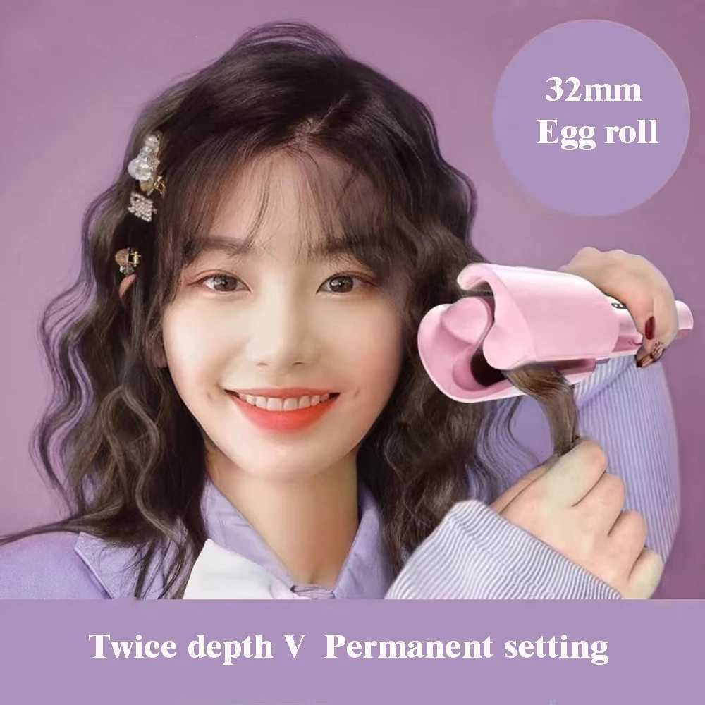 32MM Electric Curling Iron Curling Tool Egg Roll Lasting Styling French Styling Deep Wave Hair Curler 4 Temperature AdjustableXJ250528