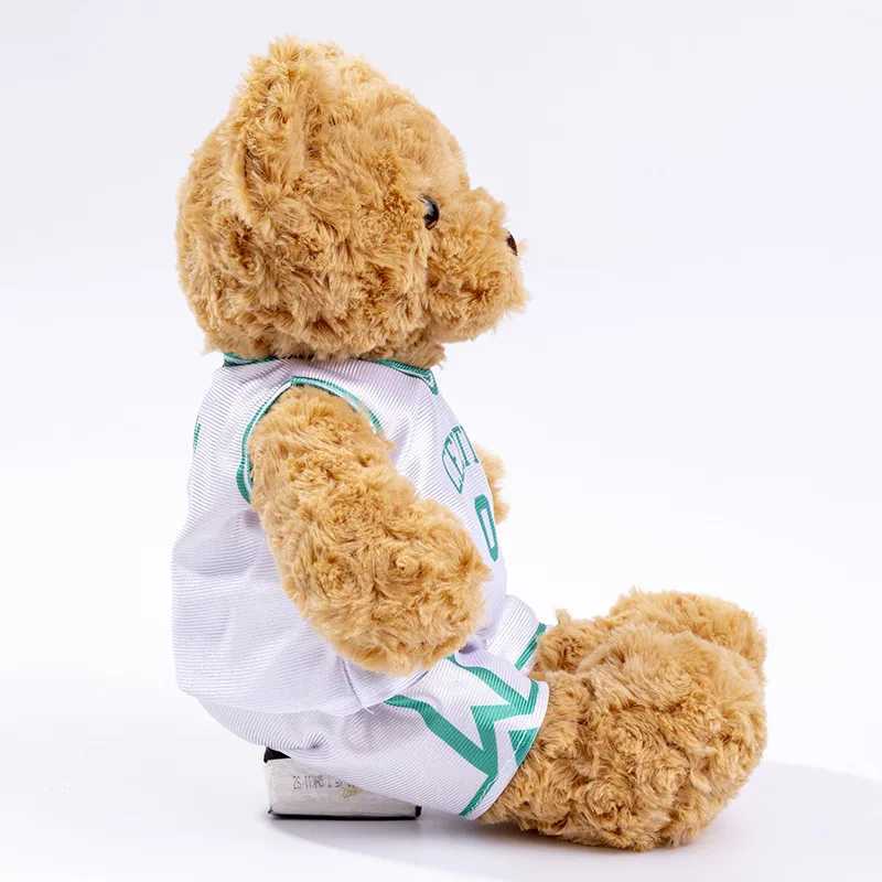 25cm Cute Bear Plush Toy Stuffed Teddy Bear Wear Basket Star T-shirt Kids Toys Birthday Christmas Gift for Basket Fans R250529