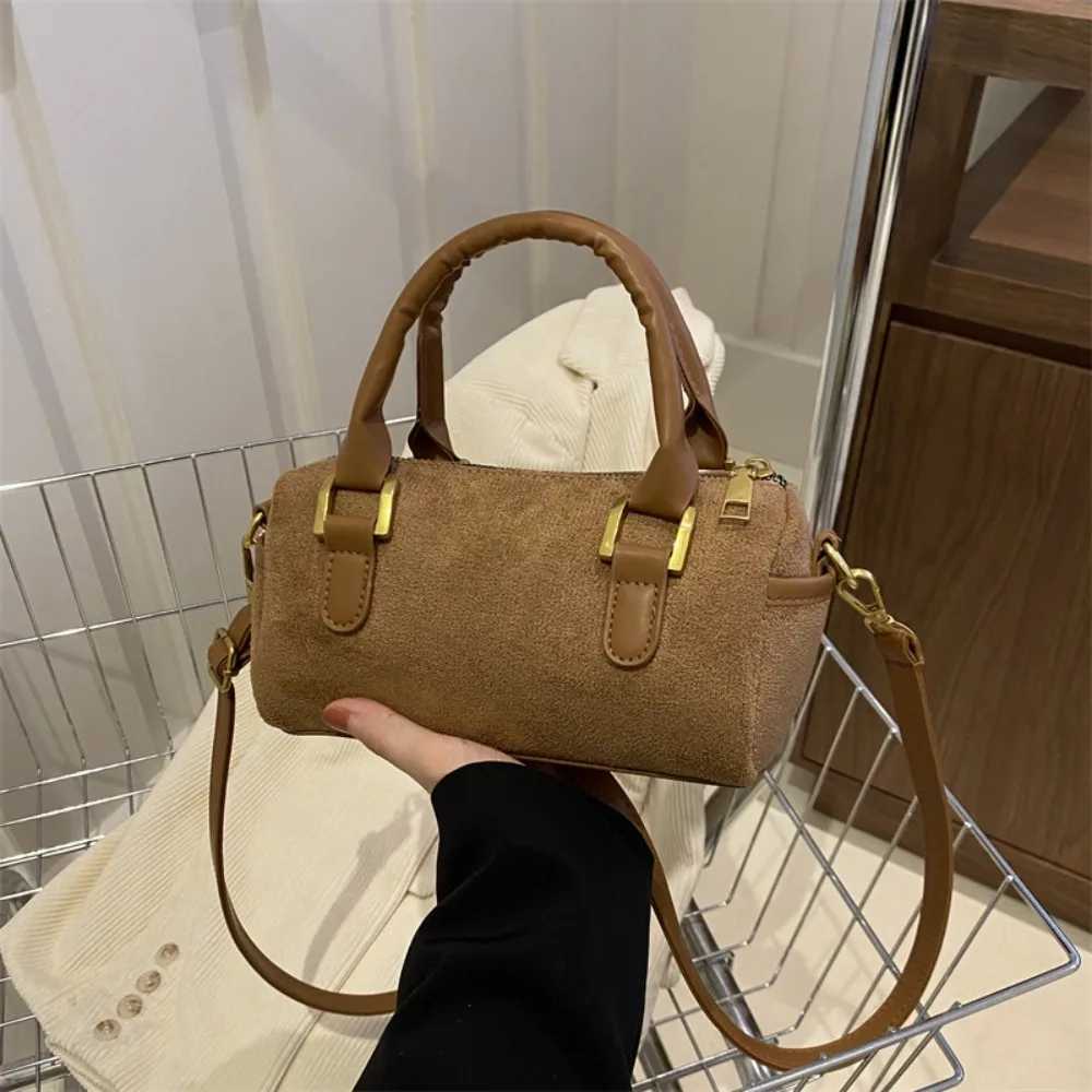 Retro Faux Suede Womens Shoulder Bag Solid Color Ladies Messenger Bags Simple Matte Leather Female Tote Vintage Handbags Purse XJ2520528