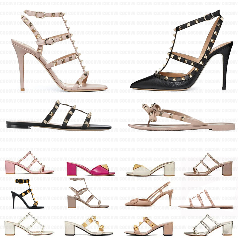 Designer High Heels Dress shoes Rock Fashion Luxury Stud Metal Women Lady Luxury Stiletto Peep-Toe Pointed Toes Heel Office Loafers rivet spikes 6cm 8cm 10cm