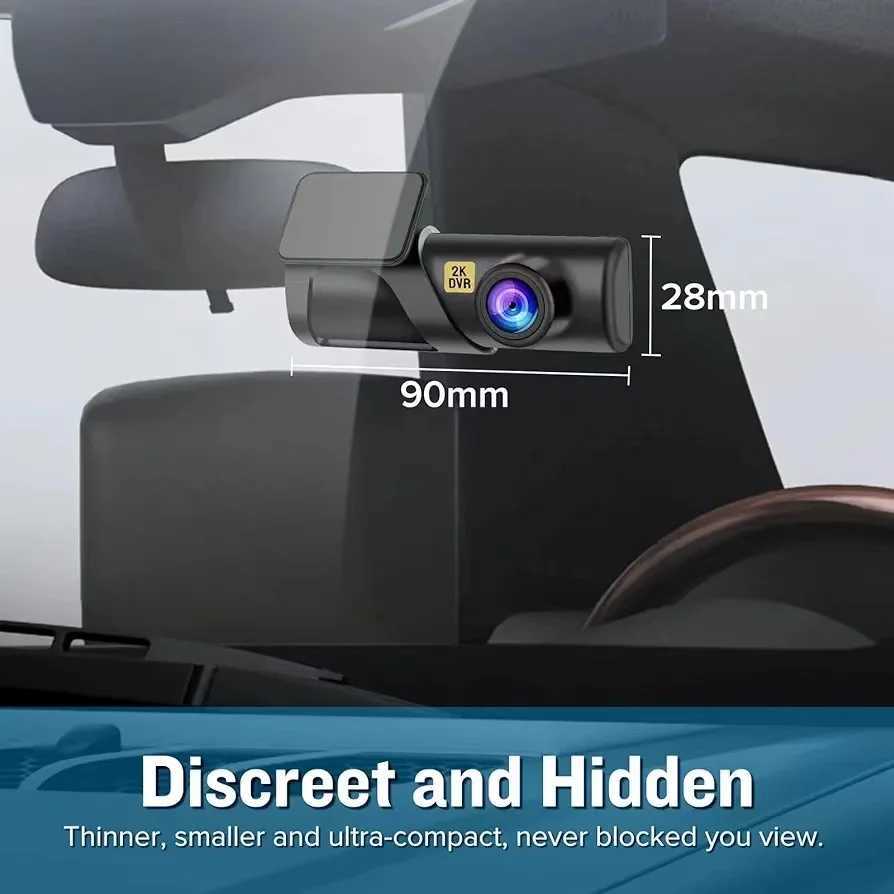 Car dvr Dash Cam WiFi FHD 2K Mini Dash Camera for Cars Front 170 Wide Angle Night Vision Loop Recording 24H Parking Monitor 128G MAX R250529