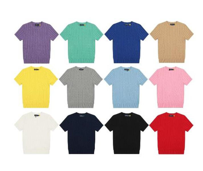 Designer sweater Knitting Cardigan sweaters womens Round neck Womens short sleeved sweater Small Horse Embroidery Knitwear men Button