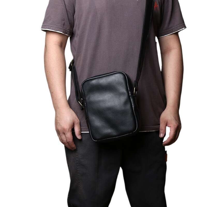 Designer Bag NZPJ Genuine Leather Men S Shoulder Casual Crossbodybag Natural Cowhide Vertical Trend Tablet Computer Bag