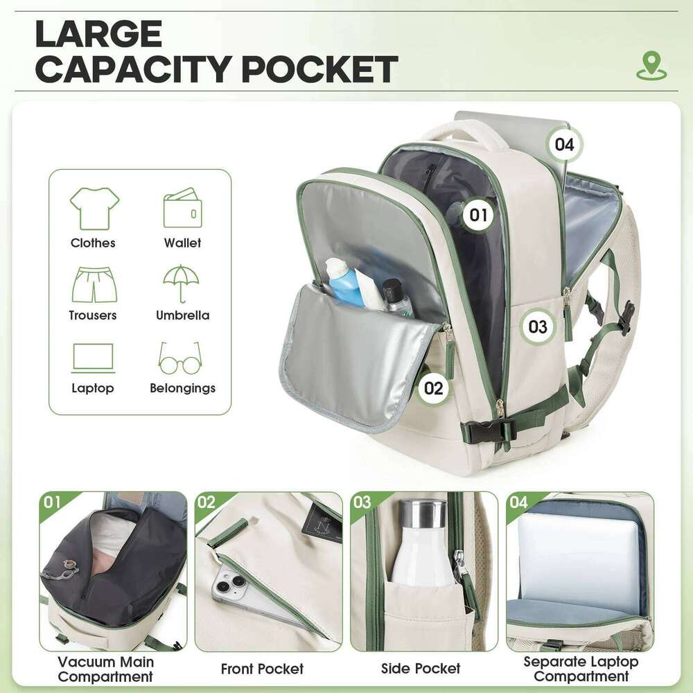 Large Travel Storage Compression Bags with Pump, Waterproof Vacpack Women Men Business Vacuum Backpack