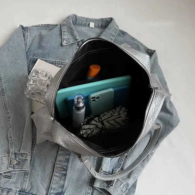 2024 Wen PU Leather Shoder Bag Mti-Pockets Underarm Bag Solid Versatile Cmuting Handbag Adjustable Strap Armpit Tote Bag Y251209