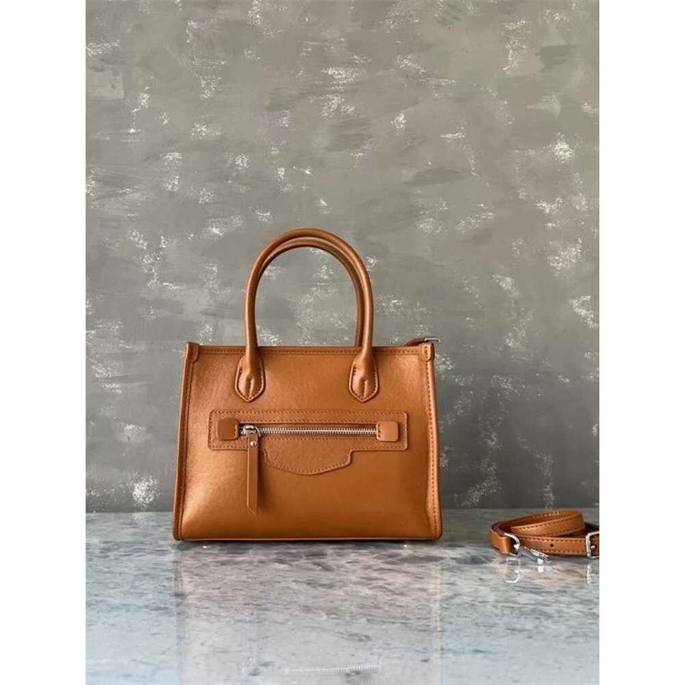 Office Ladies Single Shoulder Bag Solid Color Zip Fashion Satchels Genuine Leather Handbag Totes Design Women Messenger Bags New