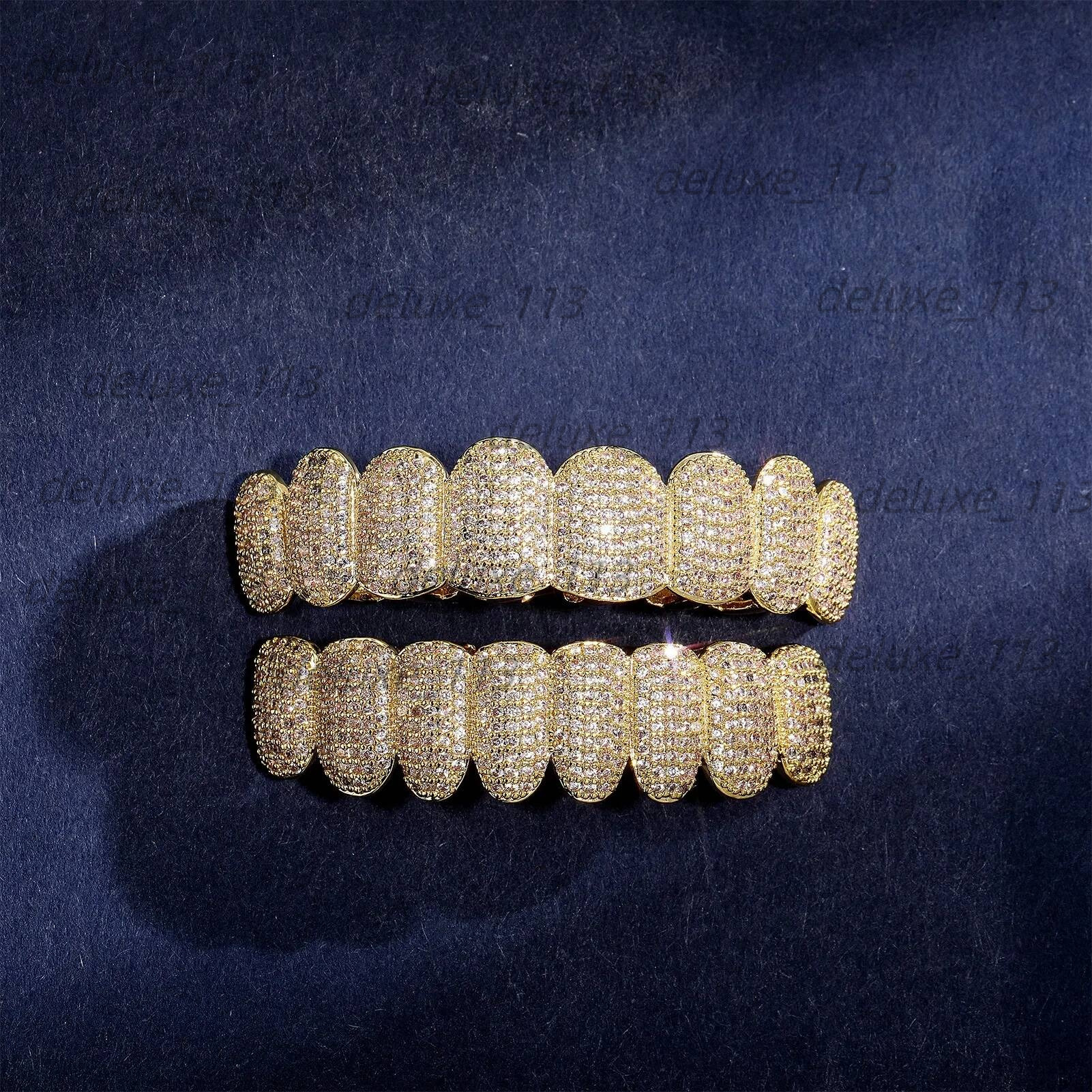 Exclusive Customization Moissanite Teeth Grillz Iced Out Hop Sier Decorative Braces Real Dia Bling Tooth Grills For Men