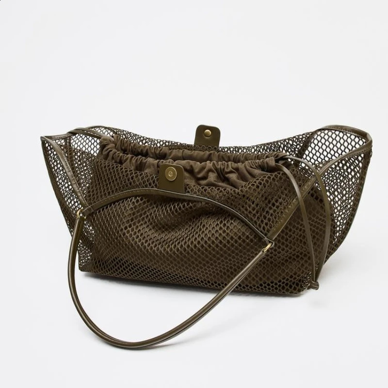 MESH SHOPPER BAG y ner PU Material WingShaped Handbag Spacious Tote Bag Large Capacity Women Travel Luggage Bag 250528