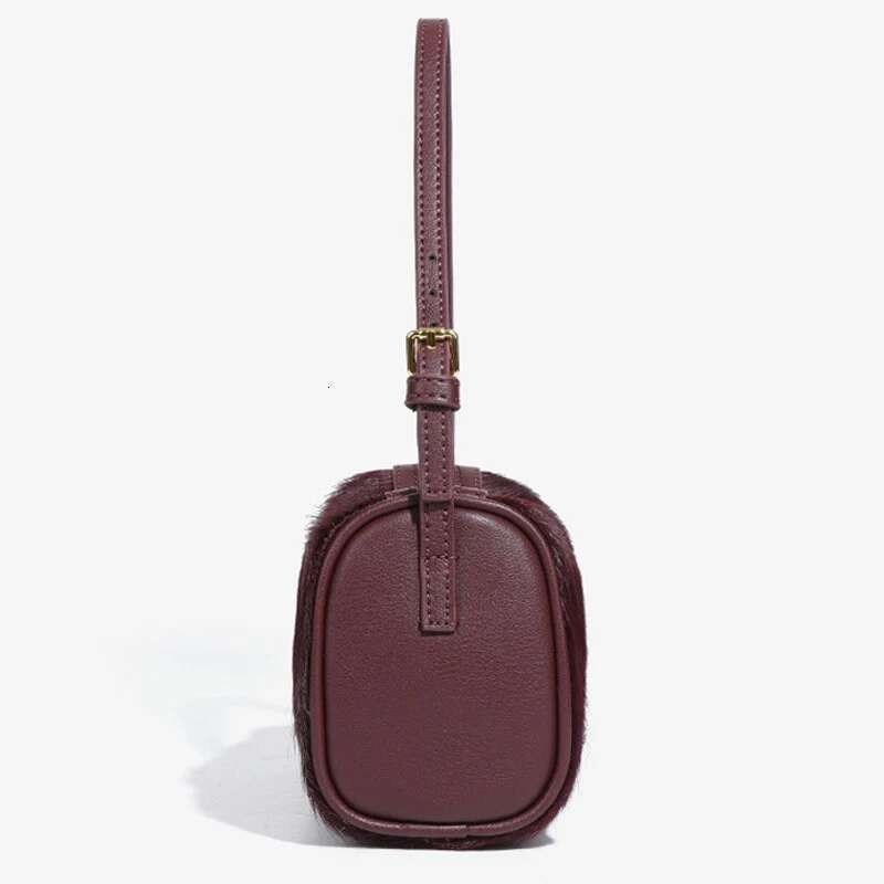 Genuine Leather Horsehair Underarm Bags For Women Designer Handbags Purses 2025 New In Vintage Barrel Shoulder Crossbody