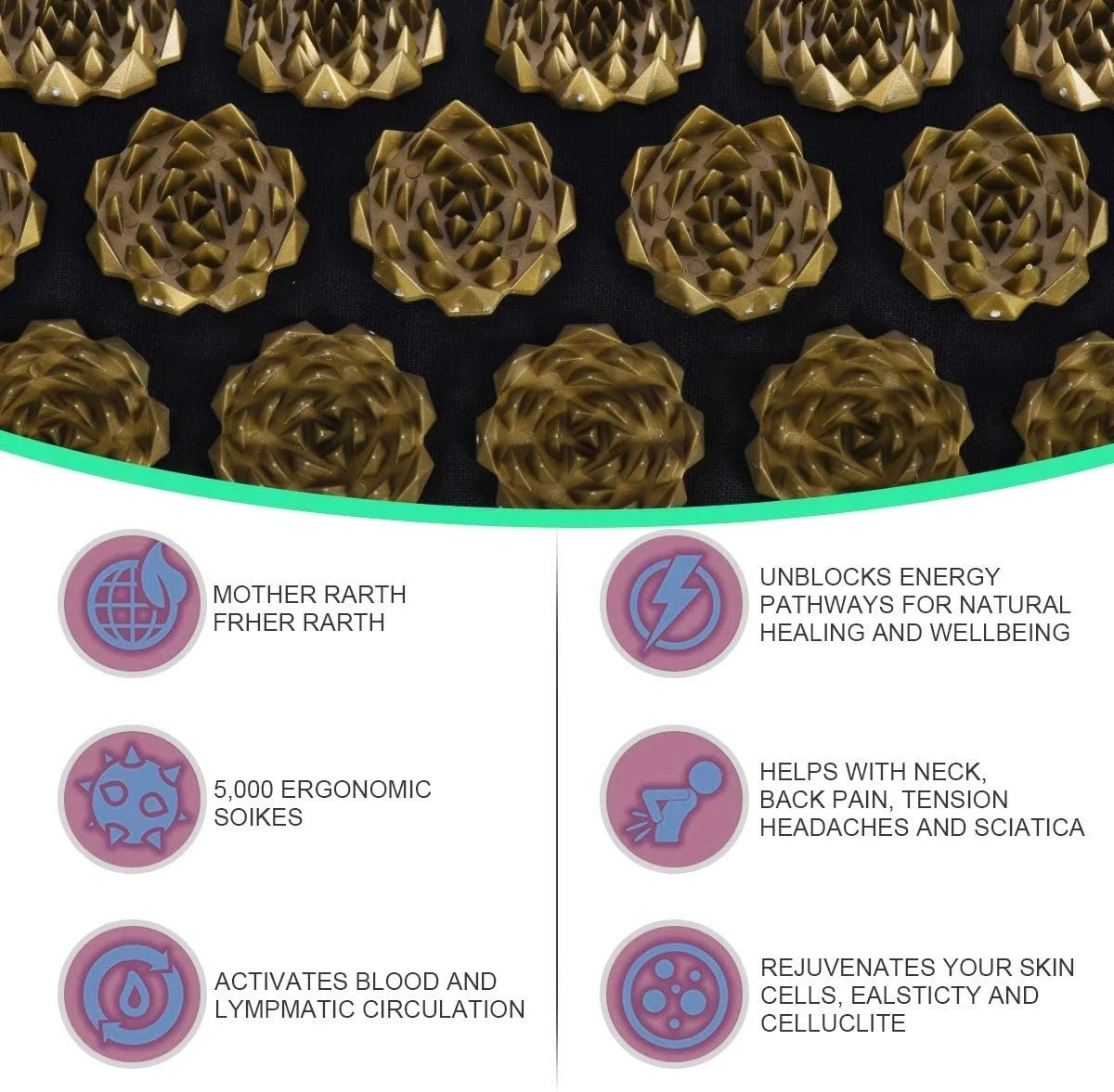 Acupressure Yoga Mat Kuznetsovs Applicator Cushion Sensi Massage Body Needles With Spikes Pillow Foot Massager Fitness Pilates 250519
