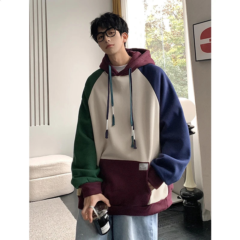 Spring Mens Hoodie Sweatshirt Men Hooded Patchwork Daily Pullover Sports Streetwear Autumn Clothing Hoodies 250527