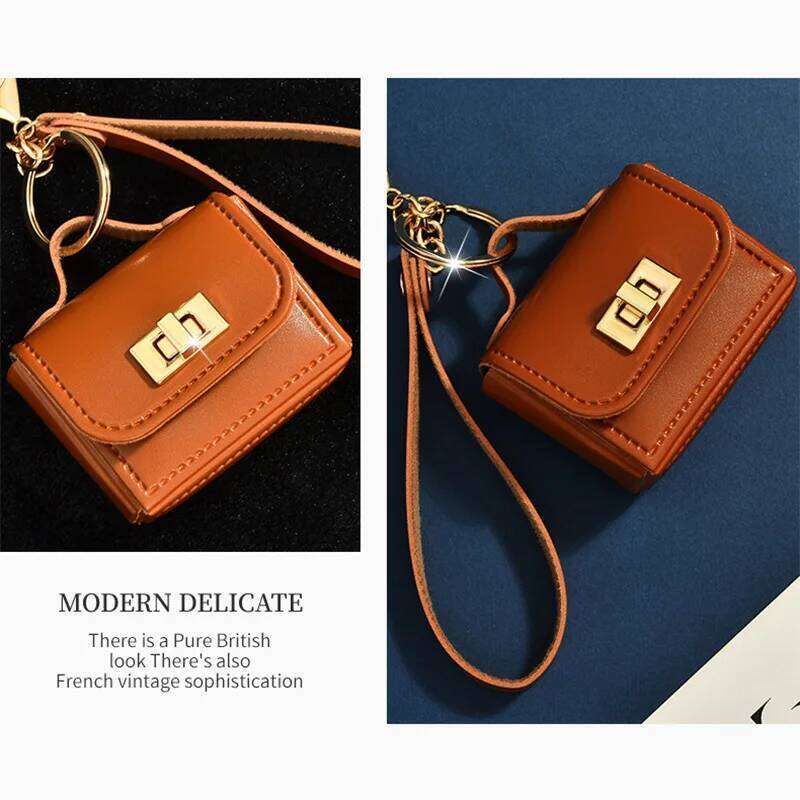 Women's Bags Designer High Aesthetic Mini Cute Lock Pendant Headphone Lipstick Car Keys Small Bag Backpack Hanging Accessories