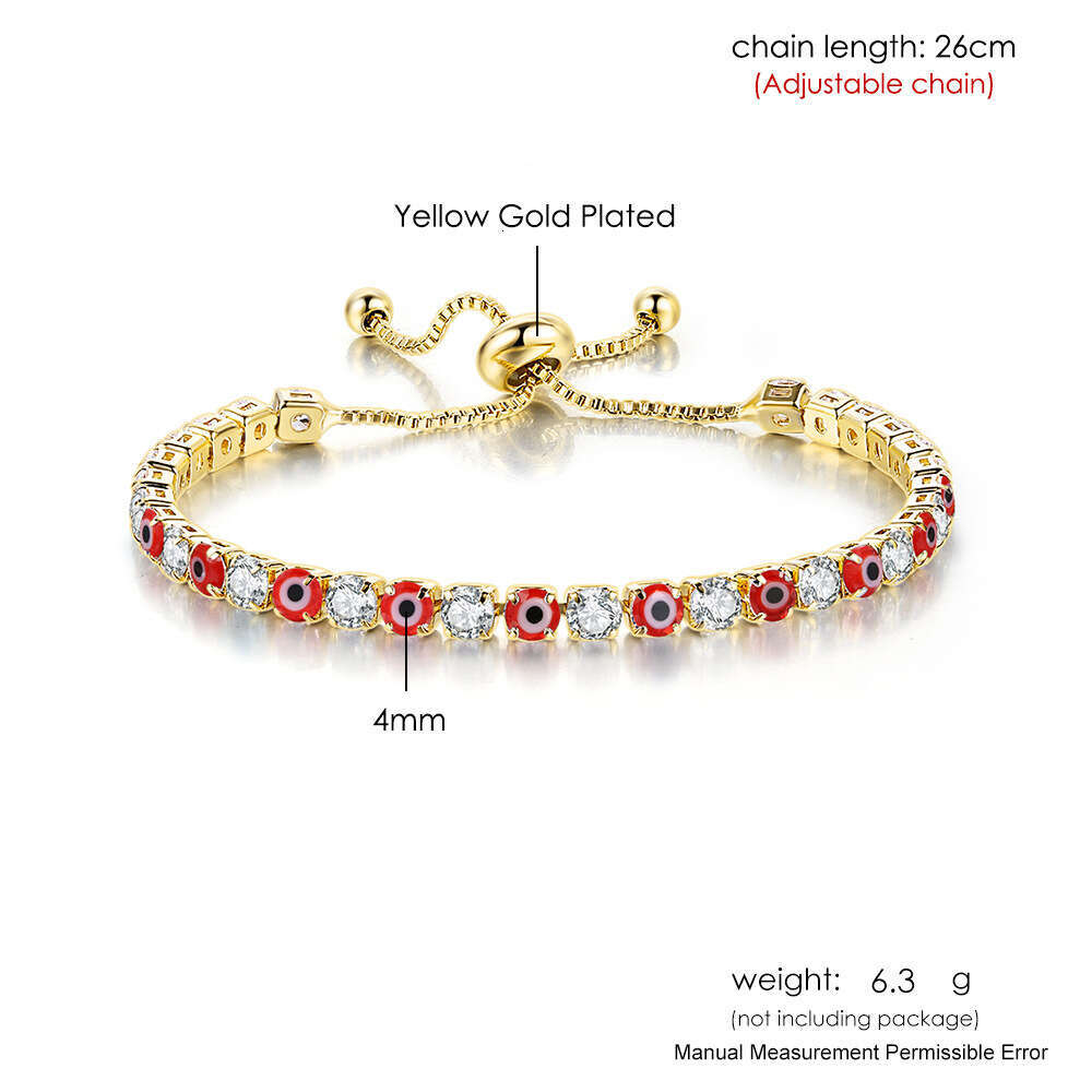 Hip-Hop Style Demon Eye Zircon Bracelet for Men and Women Micro Pave Full Dia Tennis Chain
