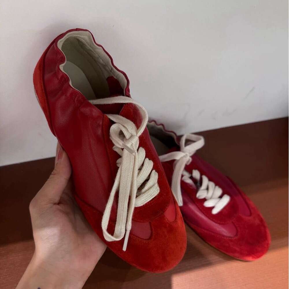 Sheepskin Version ~ Korean Style Casual Comfortable Elastic Band Flat Lace-up Dexun for Women 2025 New Sports Agan Shoes