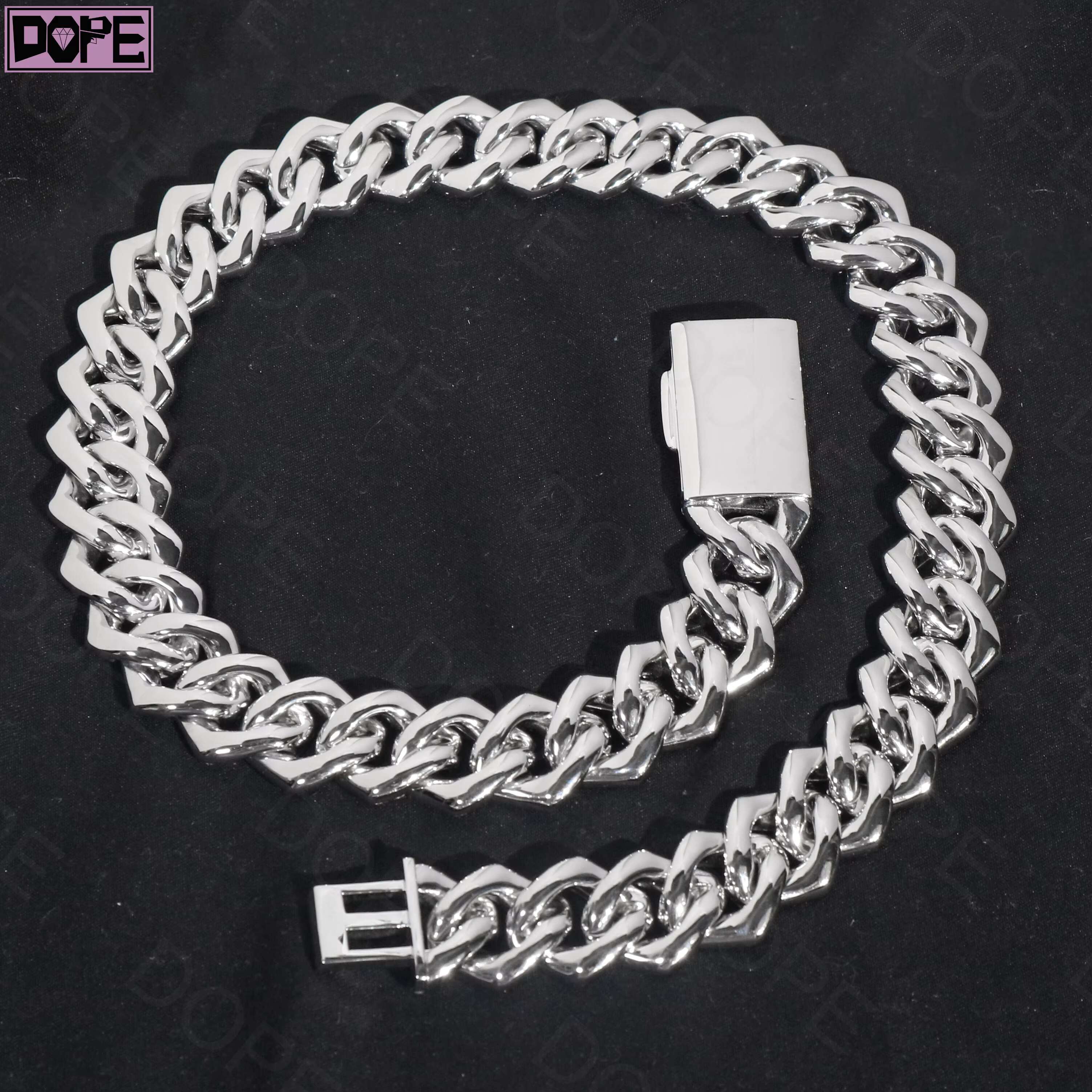 20MM Heavy Hiphop Iced Out 925 Sterling Silver Thick Men Necklace VVS Moissanite Cuban Chain