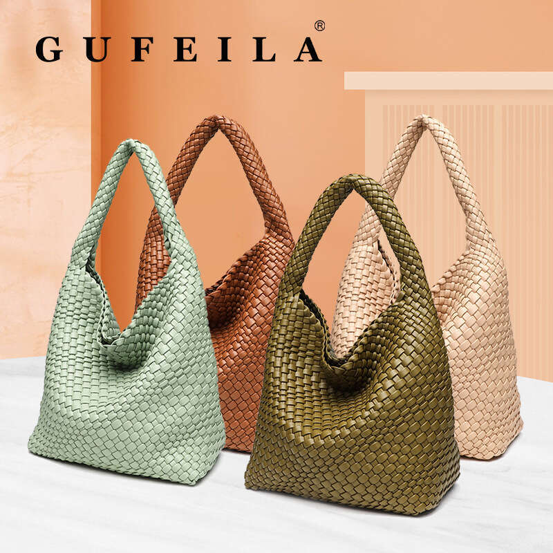 Tote Bag High End Handmade Woven Shoulder Crossbody Tote Versatile Underarm Mother Bag Large Capacity Shoulder Bag Braided Handbag