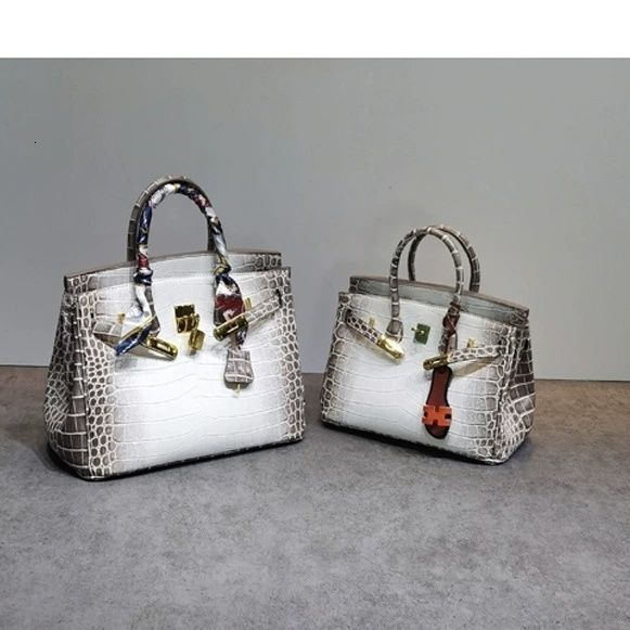 High Quality Genuine Leather Himalayan Crocodile Pattern Commuting Multifunctional High-end Fashion Shoulder Crossbody Bag Women's Handbag