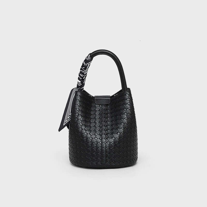 Tote Bag Bucket Women S New Genuine Leather Crossbody Small High End Woven Handbag Tote Bag Shoulder Bag Braided Handbag