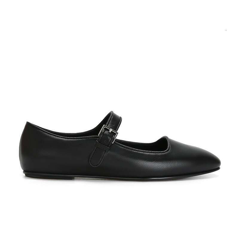 Su Yinyin Style Versatile Square Toe Genuine One-Strap Flat Mary Jane for Women Spring and Autumn Small Leather Shoes