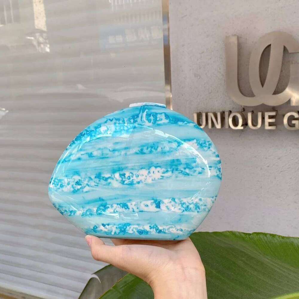 Women's Bags Designer Candy Color Acrylic Shell Marbling Party Evening Bags For Women Wedding Clutch Ladies Clip Shoulder Crossbody Bag New