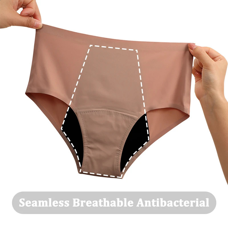 Seamless High Waist Menstrual Pantie Physiological 4 Layers Leak Proof Underwear Sexy Briefs No Trace Breathable Panties 250526