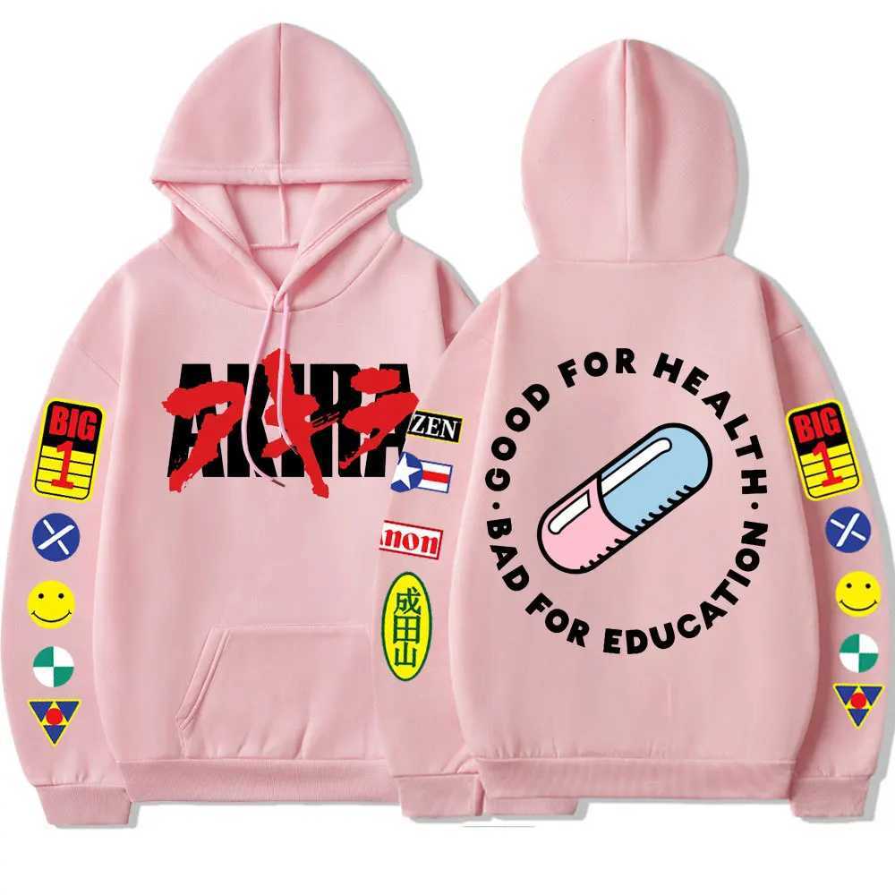 Mens Japanese Anime Akira Hoodies 90s Tapered Kaneda Double-sided Print Hip Hop Classic Simple Loose Casual High Quality CottonXJ250514