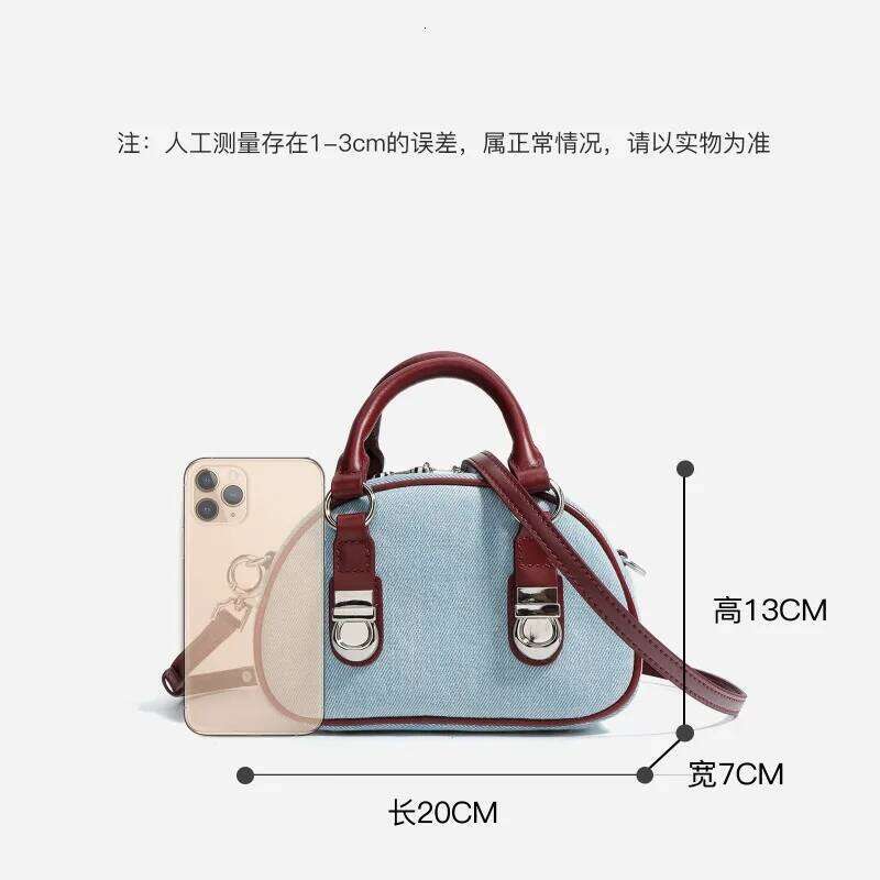 Denim Mini Boston Fashion Lady Coin Purse Retro Design Shoulder Crossbody Bag Cute Exquisite Handbag Women