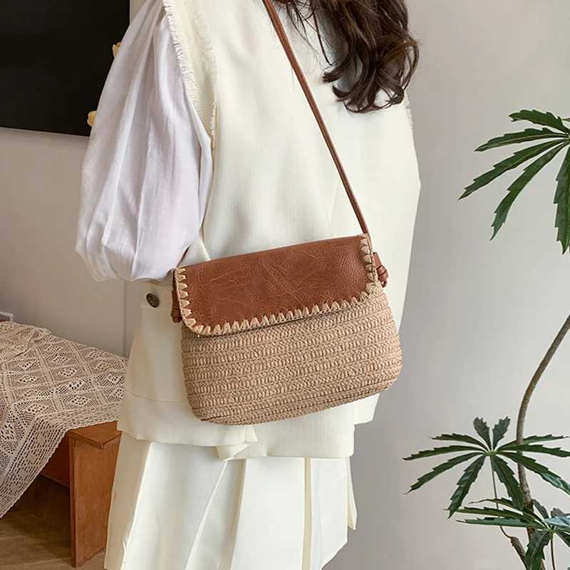 Summer Straw Crossbody Bag for Women Casual Beach Fashion Designer Handbag with Rope Strap XJ2520528