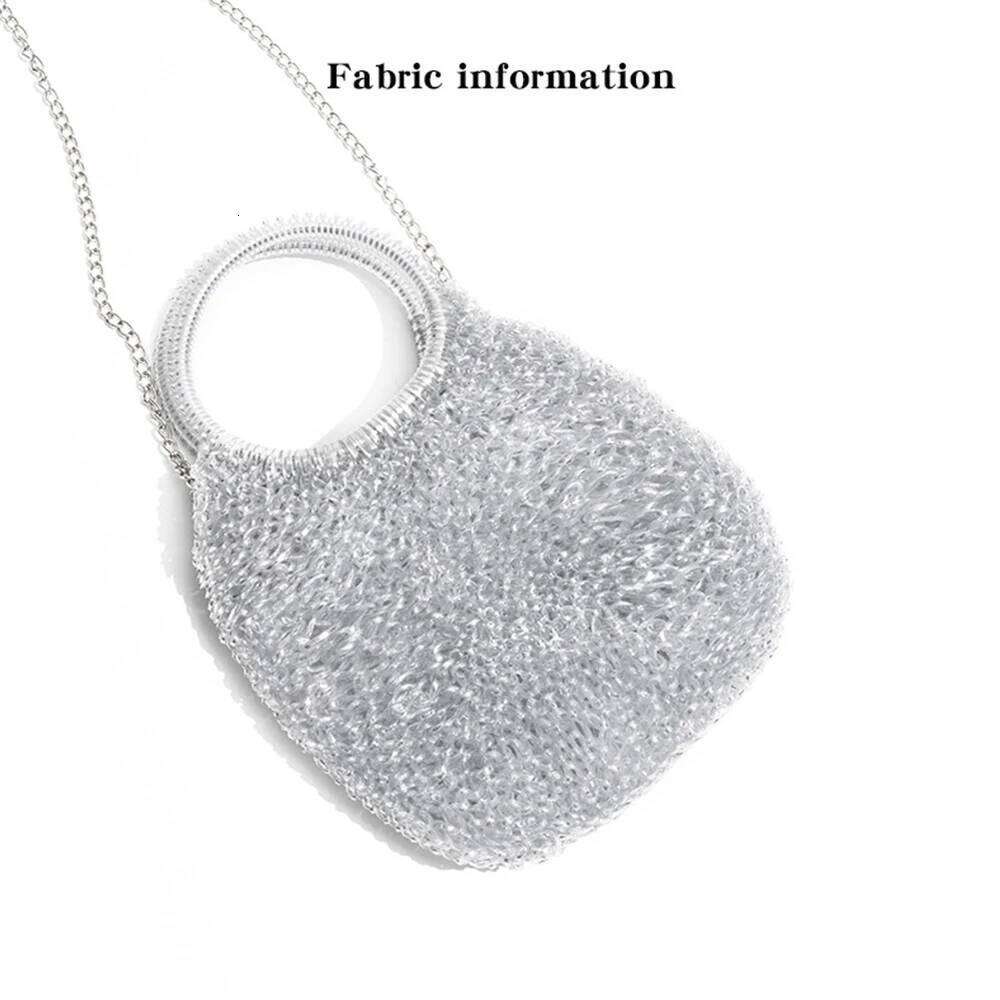 Women's Bags Designer Clear PVC Woven Bags For Women Hollow Round Handle Purses And Handbags Evening Wedding Clutch Shoulder Crossbody Bag