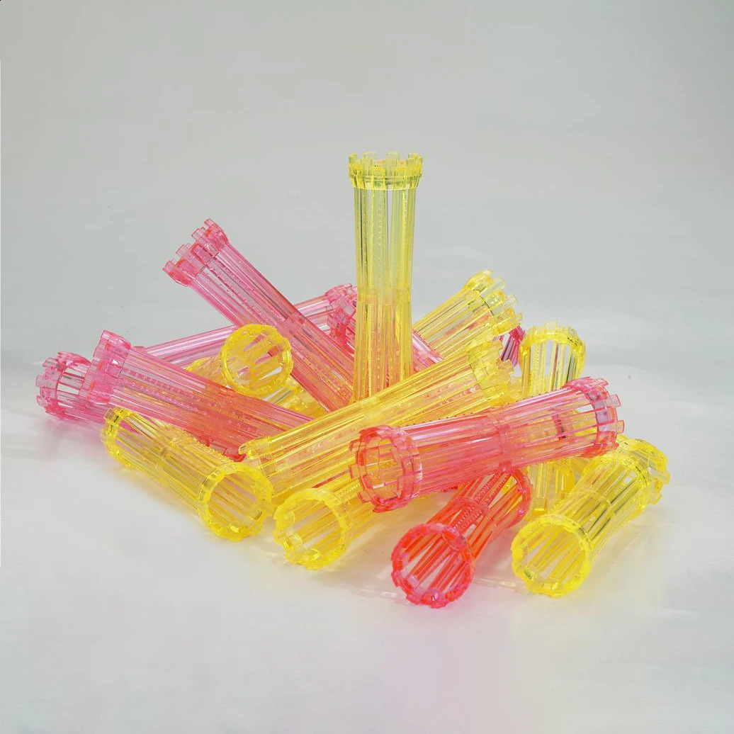 30pcs/set Crystal Hollow Cold Perm Rods with Rubberbands Anion Clear Stretch Classic Transparent Sleep Curler Bars Heatless 1901 250519