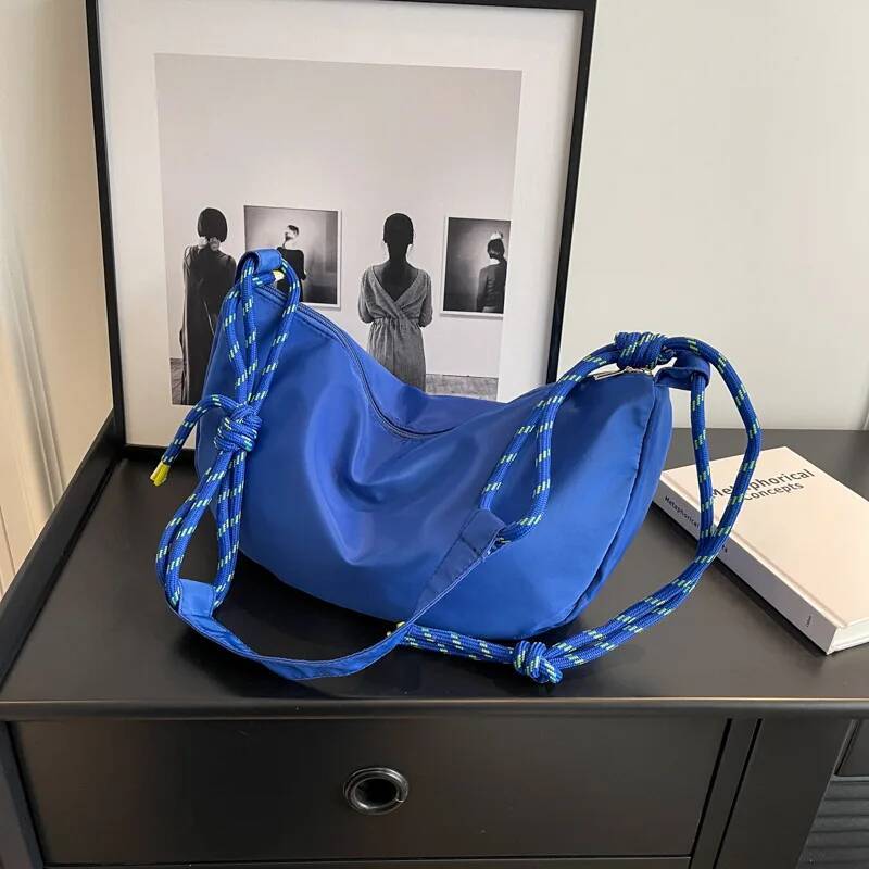 New Nylon Cloth Shoulder Bags Vintage Solid Color Hobos Casual Large Capacity Diagonal Bag Fashion Versatile Women Handbag