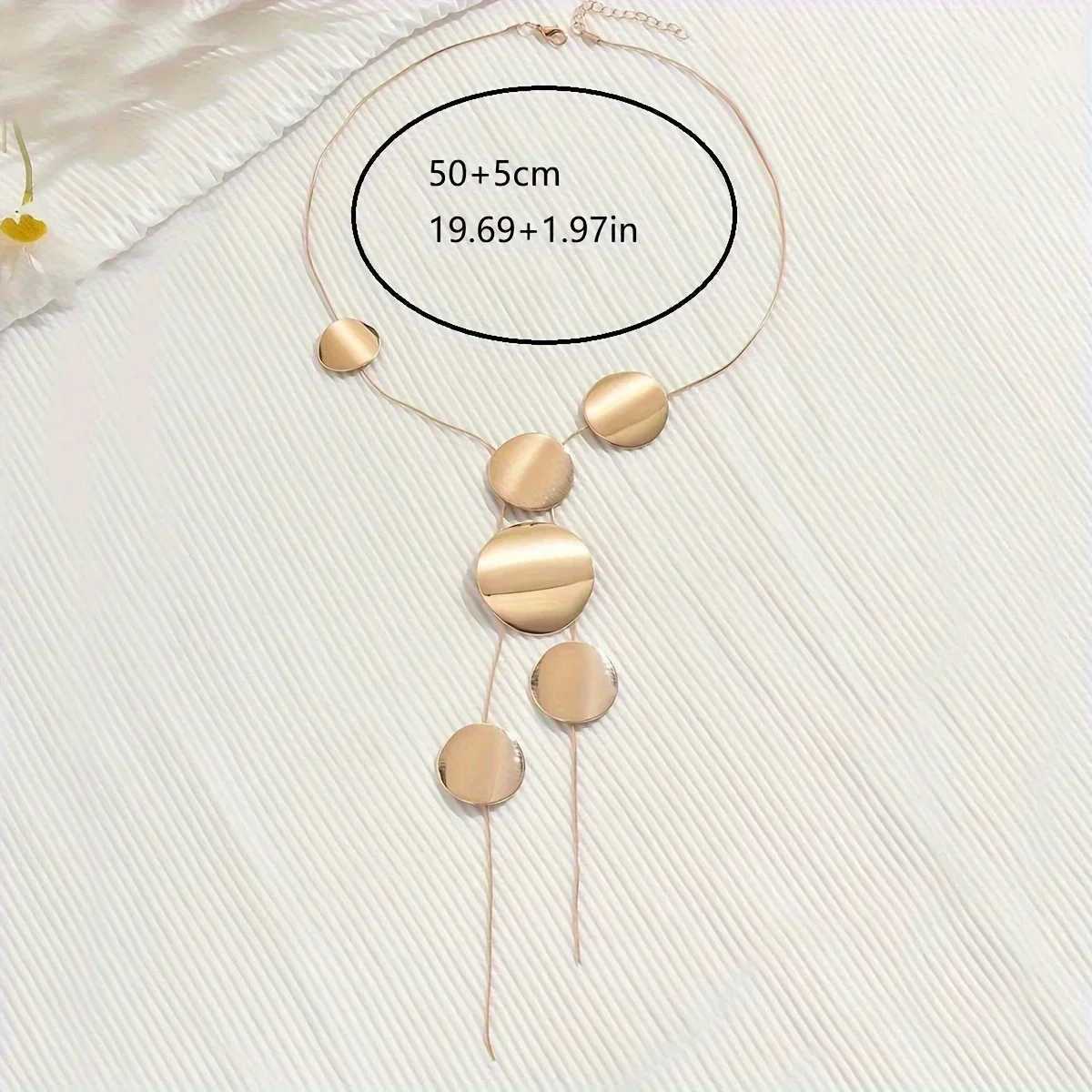 New Arrival Vintage Gold Color Simple Europe and America Exaggerated Irregular Round Tassel Necklace Womens Party Jewelry Gift Accessories V250618