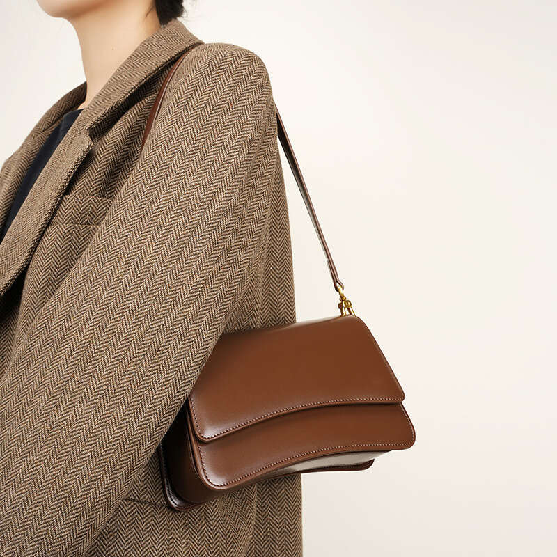 New Versatile Single Shoulder Crossbody Cowhide High-Quality Niche Baguette High-End Underarm Women's Bag B5