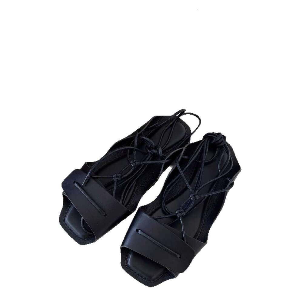 Cowhide Version ~ Niche Cross-Strap Open-Toe Flat for Women 2025 New Summer Roman Sandals