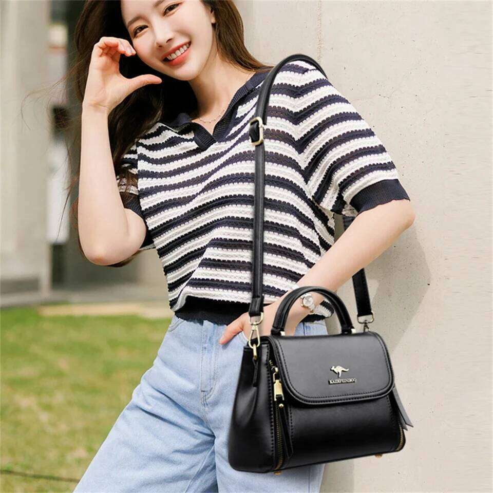 Women's Soft Leather Top-Handle Design Shoulder Messenger Bags High Quality Handbags and Purses Commuting Sac a Main