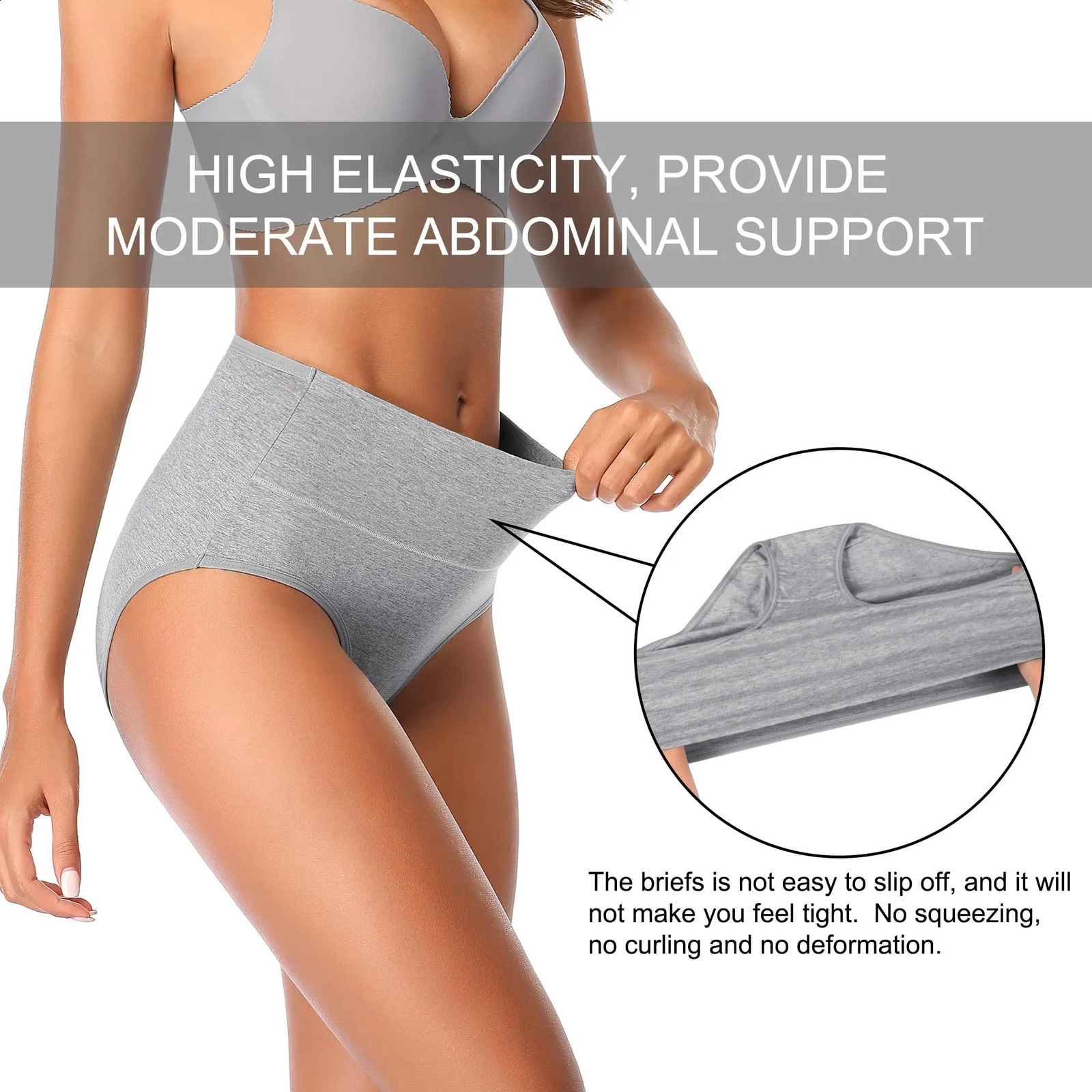 4pcspack High Waist Underwear Cotton Pantie Body Slim Abdominal Plus Size Girls Briefs Female Lingerie Shaper 250526
