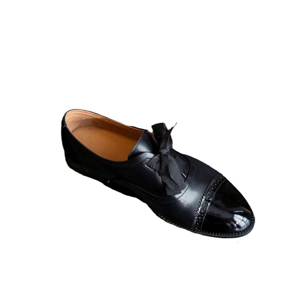 British Style Genuine Leather Bowknot Strap Loafers 2025 Spring New Chunky Heel Versatile Single Women's Shoes