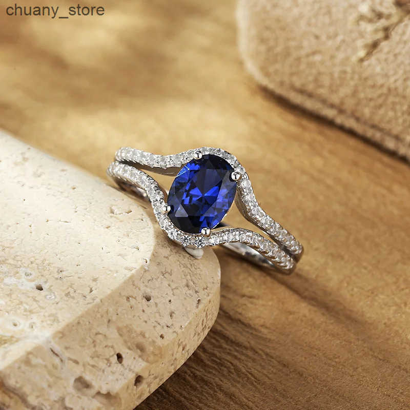 CHARMING 1.5CT Design Sense RUby Sapphire Rings Skeleton Shape 925 Sterling Silver for Women Engagement Party Fine Jewelry Gifts z250529SSXC