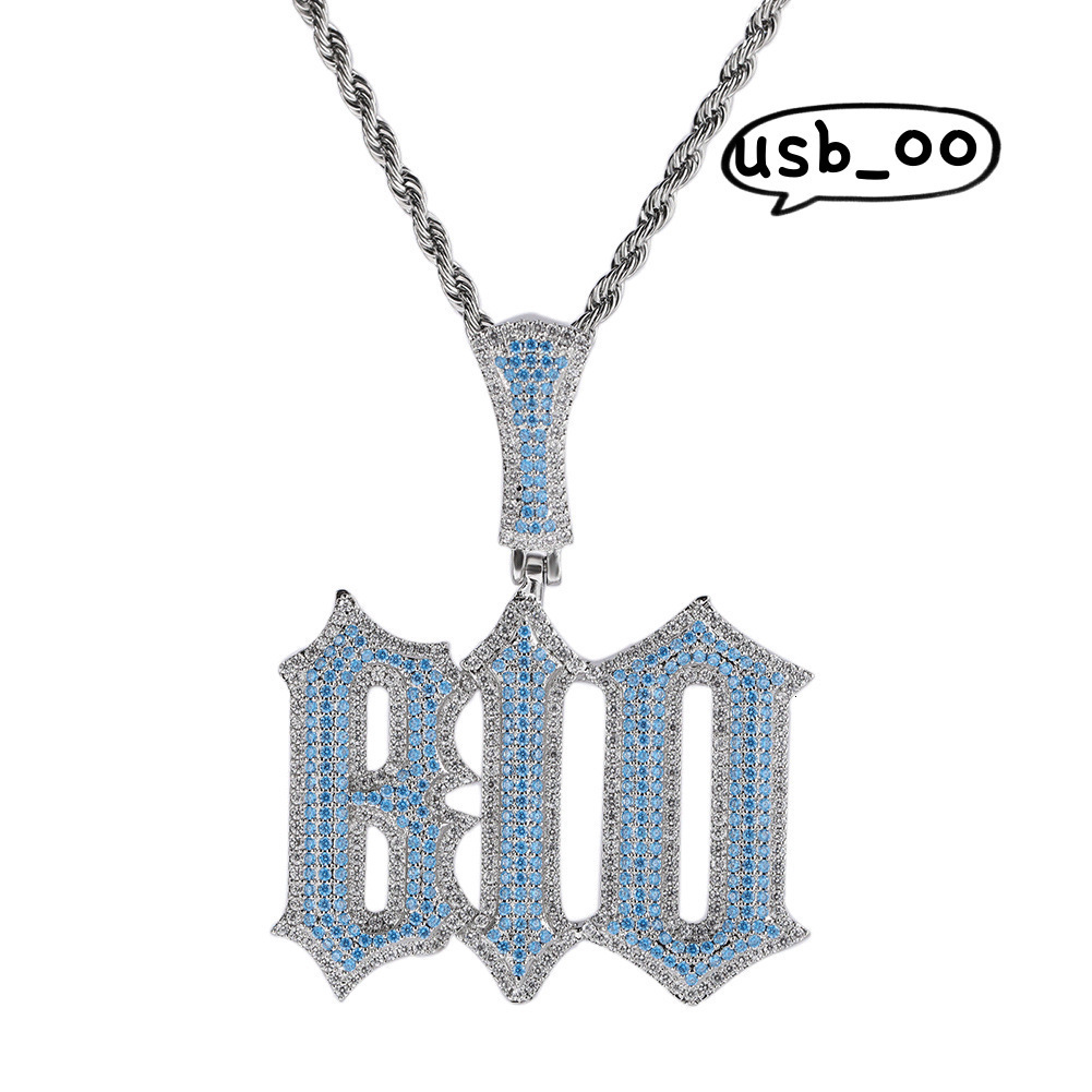Hip-hop custom color full diamond Quality Styles Pendant Silver Moissanite Pendant Necklace For Men Hip Hop Jewelry Gifts