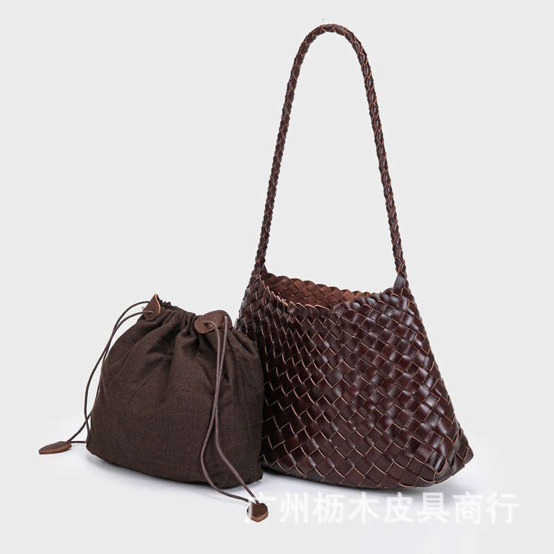 Tote Bag Braided Handbag Handmade Genuine Leather Beach Vacation Shoulder Underarm Woven Spring Summer Handheld Women S Storage Bag Shoulder Bag
