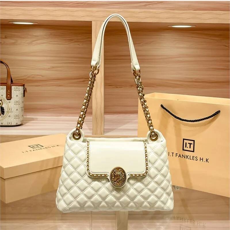 Brand Genuine Leather Chain For Women In 2025, New Designer With A Sense Of , Large Capacity Underarm Shoulder Bag