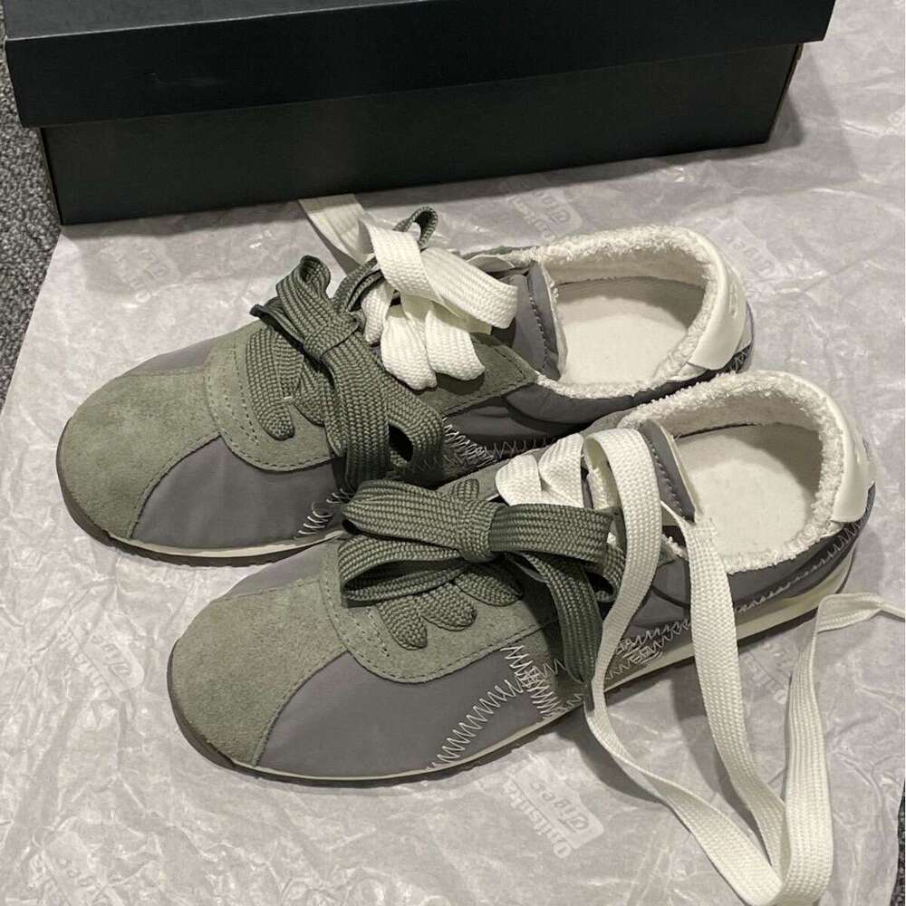 Genuine Leather Thick-Soled Flat-Soled Mandarin Duck Bowknot German Training for Women, New Autumn and Winter Casual Lightweight Sports Shoes, Agan Sh