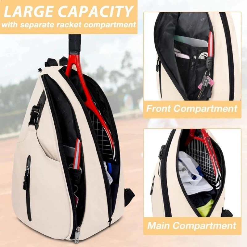 Badminton Training Bags Tennis Backpack Large Capacity Racket Storage Pack Pique Ball Sports Crossbody Bag with Bottle Pocket 250528