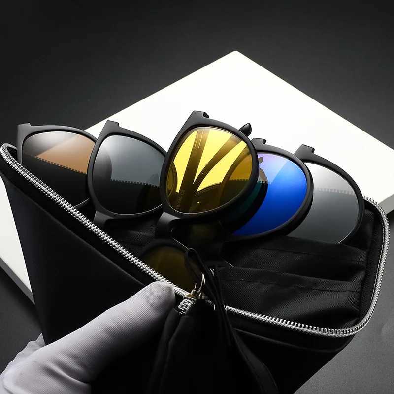 2025 TR Frame Myopia Glasses Frame Magnetic Suction Sunglasses Cover 6in1 New Polarized With Cover Mens And WomensXJ250528