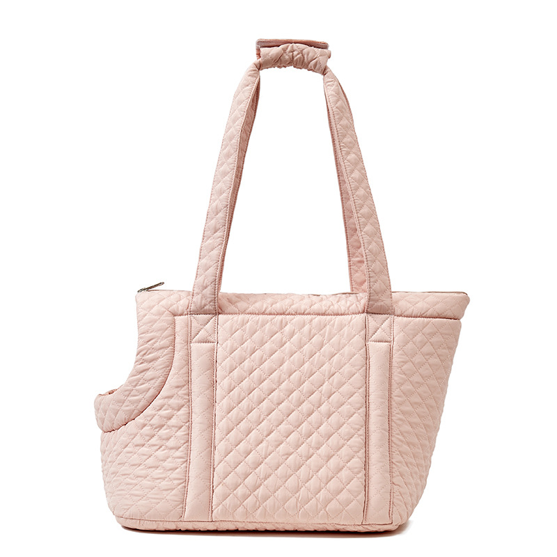 Quilted Soft Pet Carrier Tote Bag for Small Dogs & Cats - Breathable Travel Shoulder Purse with Cozy Bed, Portable Puppy Kitten Handbag