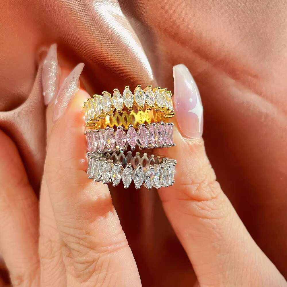Sparkling Wedding Jewelry Cubic Zirconia 925 Sterling Silver Shinning Diamond Ring for Women